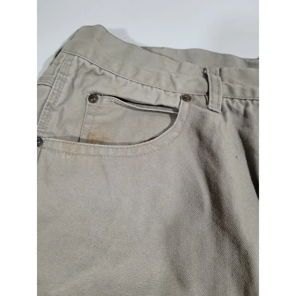 Bear River Workwear Carpenter‎ Pants Size 40x32 Beige Double Knee Utility